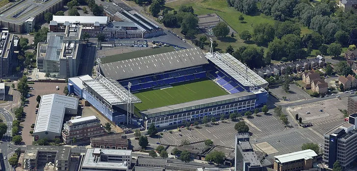 Góc nhìn trên cao về sân Portman Road, ghi dấu lịch sử Ipswich Town