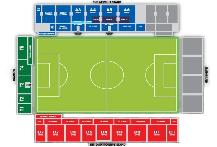 Sơ đồ chi tiết các khán đài và lối vào sân vận động County Ground