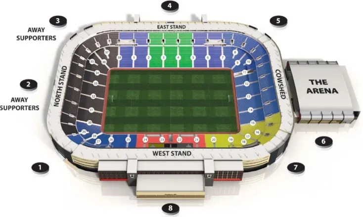 Sơ đồ chỗ ngồi chi tiết của sân vận động Stadium MK