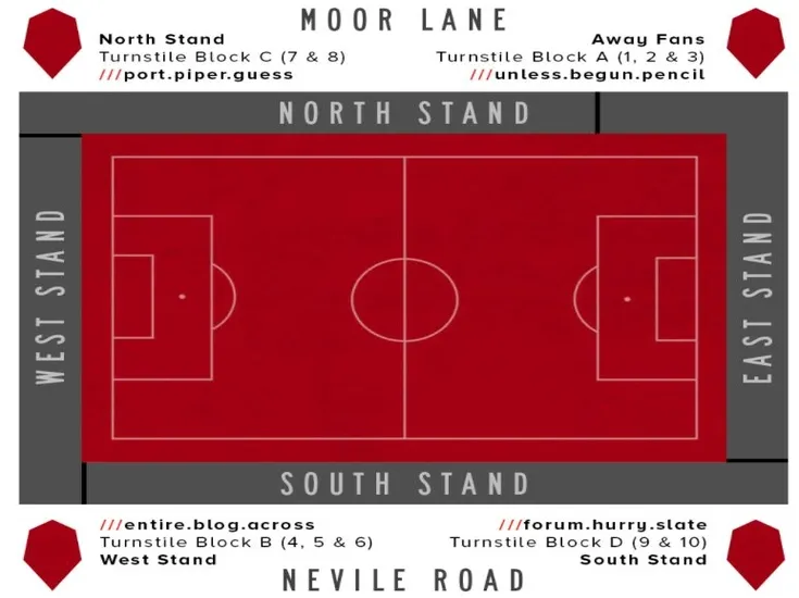 Sơ đồ chỗ ngồi chi tiết sân vận động Peninsula Stadium Moor Lane