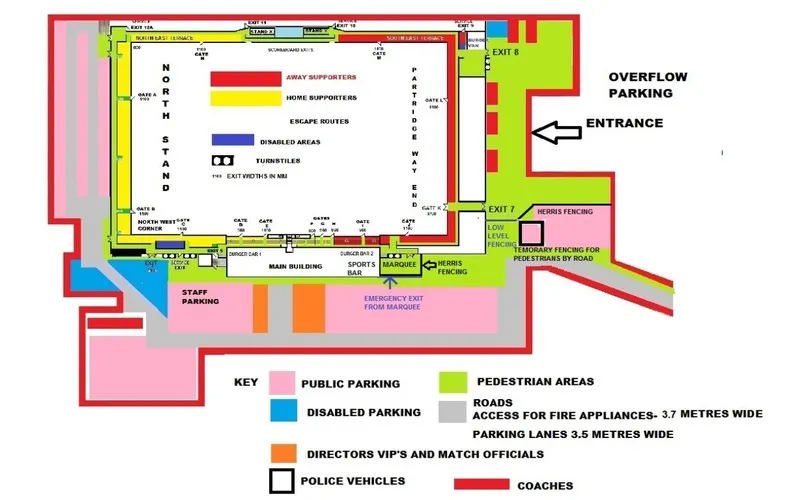 Sơ đồ chỗ ngồi sân Raymond McEnhill Stadium Salisbury FC
