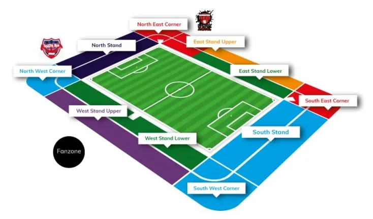Sơ đồ chỗ ngồi sân Riverside Stadium Middlesbrough chi tiết cho cổ động viên