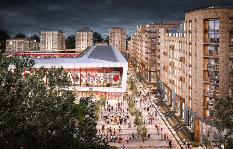 Thiết kế concept cho kế hoạch mở rộng sân Kingfield của Woking FC