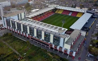 Toàn cảnh sân vận động Vicarage Road, "tổ ấm" của Watford nhìn từ trên cao.